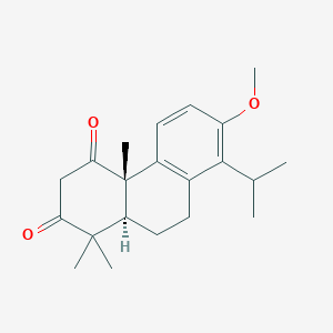molecular formula C21H28O3 B090879 (4aS,10aS)-7-methoxy-1,1,4a-trimethyl-8-propan-2-yl-10,10a-dihydro-9H-phenanthrene-2,4-dione CAS No. 15372-53-9