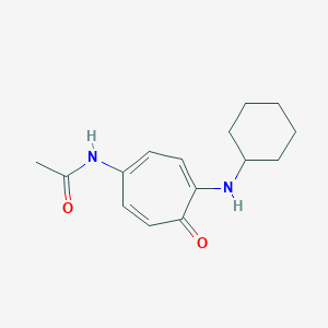 molecular formula C15H20N2O2 B090915 Acetamide, N-(4-(cyclohexylamino)-5-oxo-1,3,6-cycloheptatrien-1-yl)- CAS No. 18188-71-1