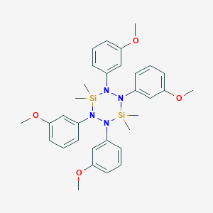 molecular formula C32H40N4O4Si2 B090922 1,2,4,5-Tetrakis(3-methoxyphenyl)-3,3,6,6-tetramethyl-1,2,4,5,3,6-tetrazadisilinane CAS No. 17082-89-2