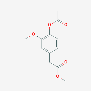molecular formula C12H14O5 B090956 苯乙酸，4-(乙酰氧基)-3-甲氧基，甲酯 CAS No. 15964-86-0