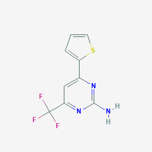 molecular formula C9H6F3N3S B091090 4-(2-噻吩基)-6-(三氟甲基)-2-嘧啶胺 CAS No. 396-63-4