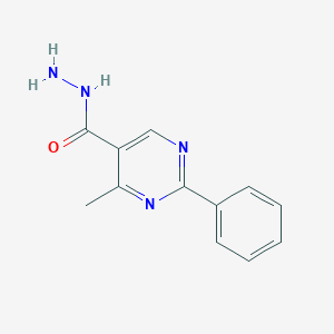 molecular formula C12H12N4O B009117 4-甲基-2-苯基嘧啶-5-甲酰肼 CAS No. 100517-70-2