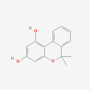 molecular formula C15H14O3 B091204 6H-DIBENZO(b,d)PYRAN-1,3-DIOL, 6,6-DIMETHYL- CAS No. 16720-01-7