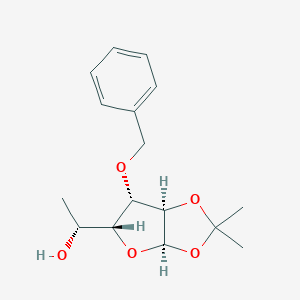 molecular formula C16H22O5 B091215 (1R)-1-[(3Ar,5R,6S,6aR)-2,2-dimethyl-6-phenylmethoxy-3a,5,6,6a-tetrahydrofuro[2,3-d][1,3]dioxol-5-yl]ethanol CAS No. 18439-44-6