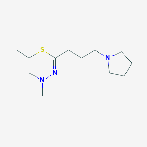 molecular formula C12H23N3S B091295 5,6-Dihydro-4,6-dimethyl-2-(3-pyrrolidinylpropyl)-4H-1,3,4-thiadiazine CAS No. 15620-49-2