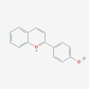 molecular formula C15H11O2+ B091337 4'-Hydroxyflavylium CAS No. 15896-53-4