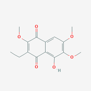 molecular formula C15H16O6 B091400 3-乙基-5-羟基-2,6,7-三甲氧基萘-1,4-二酮 CAS No. 15254-84-9