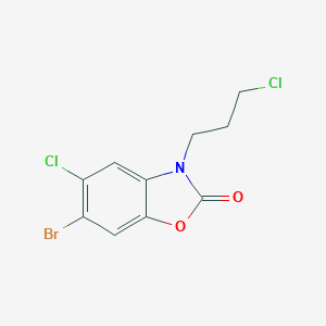 molecular formula C10H8BrCl2NO2 B091413 2-Benzoxazolinone, 6-bromo-5-chloro-3-(3-chloropropyl)- CAS No. 18845-23-3
