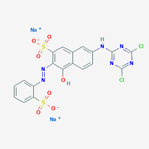 B091492 Disodium 7-[(4,6-dichloro-1,3,5-triazin-2-yl)amino]-4-hydroxy-3-[(2-sulphonatophenyl)azo]naphthalene-2-sulphonate CAS No. 18886-16-3