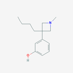 molecular formula C14H21NO B091672 Phenol, 3-(3-butyl-1-methyl-3-azetidinyl)- CAS No. 17184-86-0