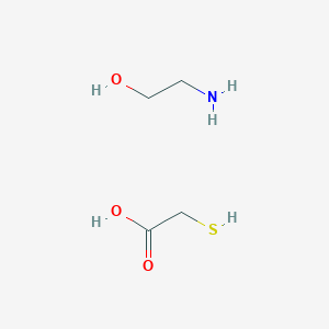 molecular formula C4H11NO3S B091733 乙酸，巯基，与 2-氨基乙醇的化合物 (1:1) CAS No. 126-97-6