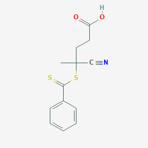 molecular formula C13H13NO2S2 B009214 4-Cyano-4-(thiobenzoylthio)pentanoic acid CAS No. 201611-92-9