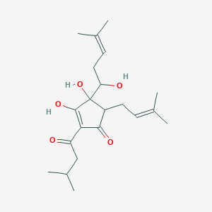 B092212 3,4-Dihydroxy-4-(1-hydroxy-4-methylpent-3-enyl)-2-(3-methylbutanoyl)-5-(3-methylbut-2-enyl)cyclopent-2-en-1-one CAS No. 16892-01-6
