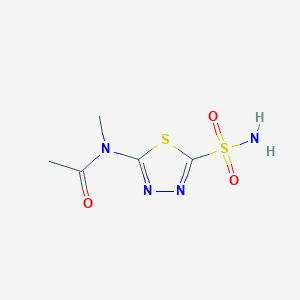 molecular formula C5H8N4O3S2 B092214 N-[5-(氨基磺酰基)-1,3,4-噻二唑-2-基]-N-甲基乙酰胺 CAS No. 16790-52-6