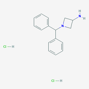 molecular formula C16H20Cl2N2 B009227 1-苯甲酰基氮杂环丁烷-3-胺二盐酸盐 CAS No. 102065-90-7