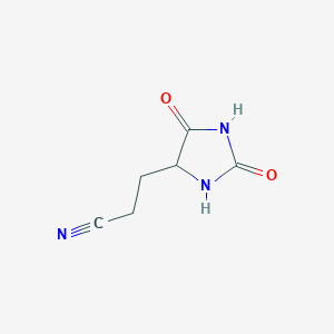 molecular formula C6H7N3O2 B092293 3-(2,5-二氧代咪唑烷-4-基)丙腈 CAS No. 1007-06-3