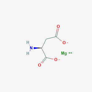molecular formula C8H10MgN2O8-2 B092343 Dihydrogen bis[L-aspartato(2-)-N,O1]magnesate(2-) CAS No. 18962-61-3