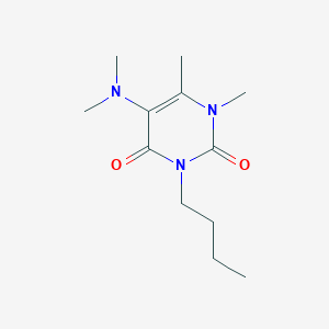 molecular formula C12H21N3O2 B009240 Uracil, 3-butyl-5-(dimethylamino)-1,6-dimethyl- CAS No. 102613-20-7
