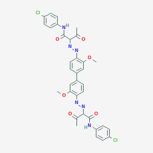 molecular formula C34H30Cl2N6O6 B092483 2,2'-[(3,3'-dimethoxy[1,1'-biphenyl]-4,4'-diyl)bis(azo)]bis[N-(4-chlorophenyl)-3-oxobutyramide] CAS No. 17453-73-5