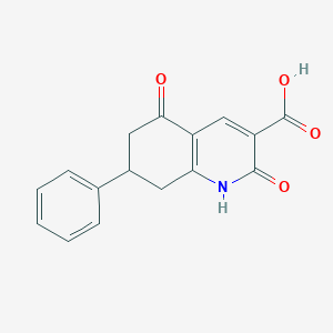 molecular formula C16H13NO4 B009249 2,5-Dioxo-7-phenyl-1,2,5,6,7,8-hexahydroquinoline-3-carboxylic acid CAS No. 106551-78-4