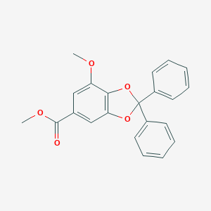 molecular formula C22H18O5 B009251 7-甲氧基-2,2-二苯基-1,3-苯并二氧杂环-5-甲酸甲酯 CAS No. 102706-14-9