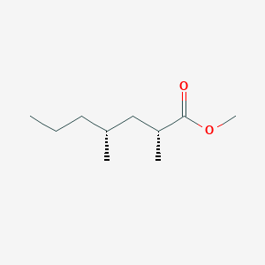 molecular formula C10H20O2 B092581 Heptanoic acid, 2,4-dimethyl-, methyl ester, (R,R)-(-)- CAS No. 18524-86-2
