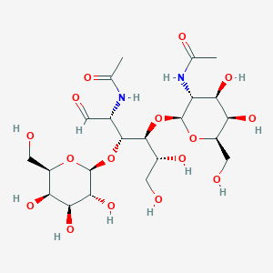 molecular formula C22H38N2O16 B009274 Desialylated human cad antigenic determinant CAS No. 110101-22-9