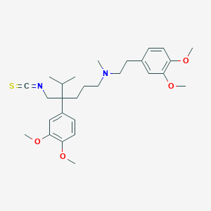 molecular formula C28H40N2O4S B009276 5-((3,4-Dimethoxyphenethyl)methylamino)-2-(3,4-dimethoxyphenyl)-2-isopropylpentyl isothiocyanate CAS No. 102852-53-9