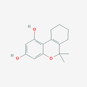 molecular formula C15H18O3 B092813 6H-DIBENZO(b,d)PYRAN-1,3-DIOL, 6,6-DIMETHYL-7,8,9,10-TETRAHYDRO- CAS No. 16720-03-9
