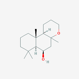 molecular formula C17H30O2 B092827 (6R,6As,10aS,10bR)-4a,7,7,10a-tetramethyl-1,2,3,5,6,6a,8,9,10,10b-decahydrobenzo[f]chromen-6-ol CAS No. 18671-36-8