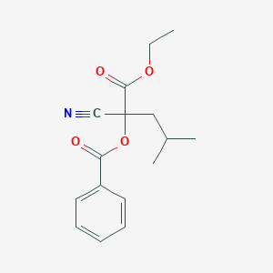 molecular formula C16H19NO4 B009284 1-Cyano-1-(ethoxycarbonyl)-3-methylbutyl benzoate CAS No. 19788-61-5