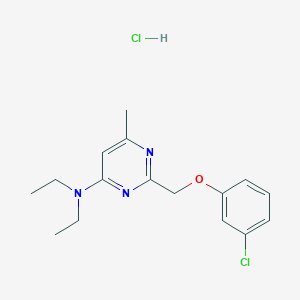 B009303 Pyrimidine, 2-((m-chlorophenoxy)methyl)-4-(diethylamino)-6-methyl-, hydrochloride CAS No. 102207-81-8