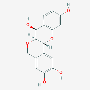 molecular formula C16H14O6 B093045 (6aS,7S,12aR)-5,6a,7,12a-tetrahydroisochromeno[4,3-b]chromene-2,3,7,10-tetrol CAS No. 17093-55-9