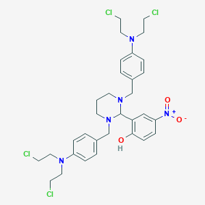 B093096 2-[1,3-Bis({4-[bis(2-chloroethyl)amino]phenyl}methyl)hexahydropyrimidin-2-yl]-4-nitrophenol CAS No. 16757-47-4