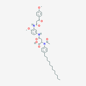molecular formula C41H53N3O8 B093103 2-(N-acetyl-4-dodecylanilino)-4-[4-methoxy-3-[[3-(4-methoxyphenyl)-3-oxopropanoyl]amino]anilino]-4-oxobutanoic acid CAS No. 17304-65-3