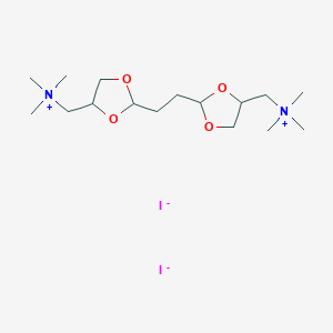 molecular formula C16H34I2N2O4 B093136 (Ethylenebis(1,3-dioxolane-2,4-diylmethylene))bis(trimethylammonium) diiodide CAS No. 15483-60-0