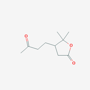 molecular formula C10H16O3 B093149 2(3H)-呋喃酮，二氢-5,5-二甲基-4-(3-氧代丁基)- CAS No. 16091-70-6