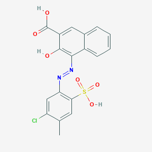 molecular formula C18H13ClN2O6S B093359 2-Naphthalenecarboxylic acid, 4-[(5-chloro-4-methyl-2-sulfophenyl)azo]-3-hydroxy- CAS No. 16013-44-8