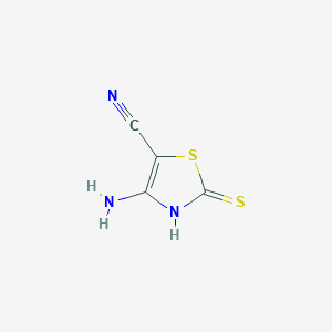 molecular formula C4H3N3S2 B009351 5-Thiazolecarbonitrile, 4-amino-2,3-dihydro-2-thioxo- CAS No. 106576-48-1
