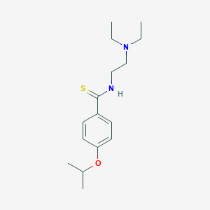 molecular formula C16H26N2OS B093535 BENZAMIDE, N-(2-DIETHYLAMINOETHYL)-p-ISOPROPOXYTHIO- CAS No. 18051-25-7