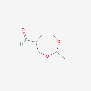 molecular formula C7H12O3 B009360 2-Methyl-1,3-dioxepane-5-carbaldehyde CAS No. 109991-75-5