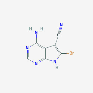 molecular formula C7H4BrN5 B093636 4-Amino-6-bromo-7H-pyrrolo[2,3-d]pyrimidine-5-carbonitrile CAS No. 19393-83-0