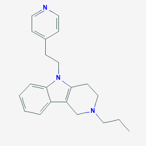 molecular formula C21H25N3 B093719 1H-Pyrido(4,3-b)indole, 2,3,4,5-tetrahydro-2-propyl-5-(2-(4-pyridyl)ethyl)- CAS No. 16566-74-8
