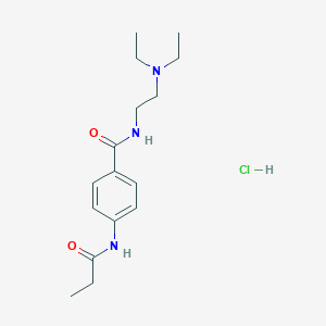 molecular formula C16H26ClN3O2 B093800 Benzamide, N-(2-(diethylamino)ethyl)-4-((1-oxopropyl)amino)-, monohydrochloride CAS No. 17579-41-8