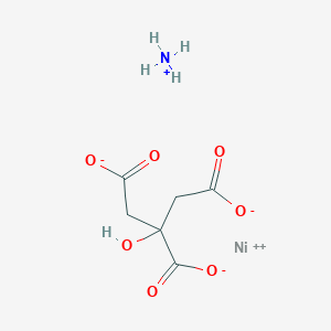 molecular formula C6H9NNiO7 B093890 1,2,3-Propanetricarboxylic acid, 2-hydroxy-, ammonium nickel(2+) salt (2:2:1) CAS No. 18283-82-4