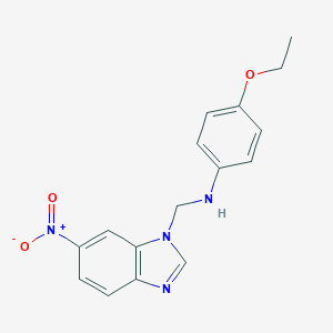 molecular formula C16H16N4O3 B009392 1H-Benzimidazole-1-methanamine, N-(4-ethoxyphenyl)-6-nitro- CAS No. 103248-26-6