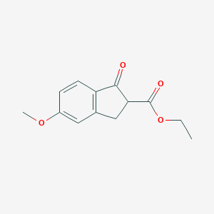 molecular formula C13H14O4 B093954 Ethyl 5-methoxy-1-oxoindane-2-carboxylate CAS No. 16425-82-4