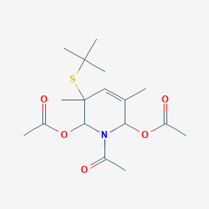 molecular formula C17H27NO5S B094043 (1-Acetyl-6-acetyloxy-5-tert-butylsulfanyl-3,5-dimethyl-2,6-dihydropyridin-2-yl) acetate CAS No. 18833-89-1