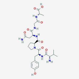 molecular formula C28H41N7O9 B009406 Valyl-tyrosyl-prolyl-asparaginyl-glycyl-alanine CAS No. 105760-58-5