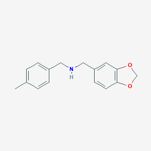 molecular formula C16H17NO2 B094092 (1,3-Benzodioxol-5-ylmethyl)(4-methylbenzyl)amine CAS No. 346704-23-2
